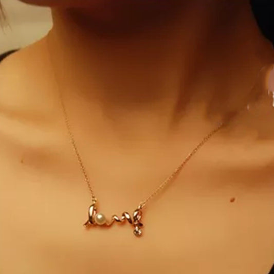 Valentine Gift Designer Love Pendant with crystal stones and artificial pearl
