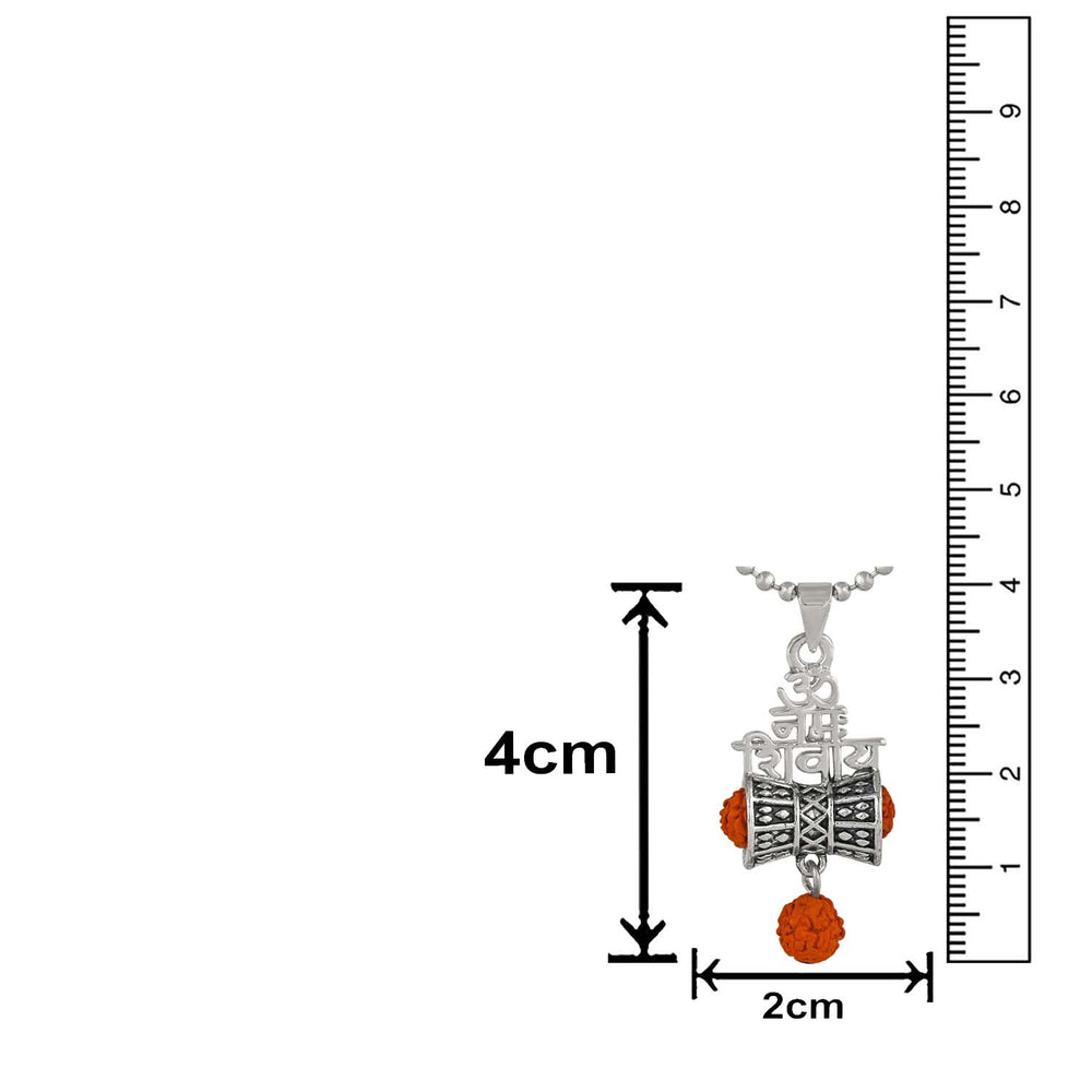 Lord Shiva Trishul Mahadev and Damru Religious Pendant