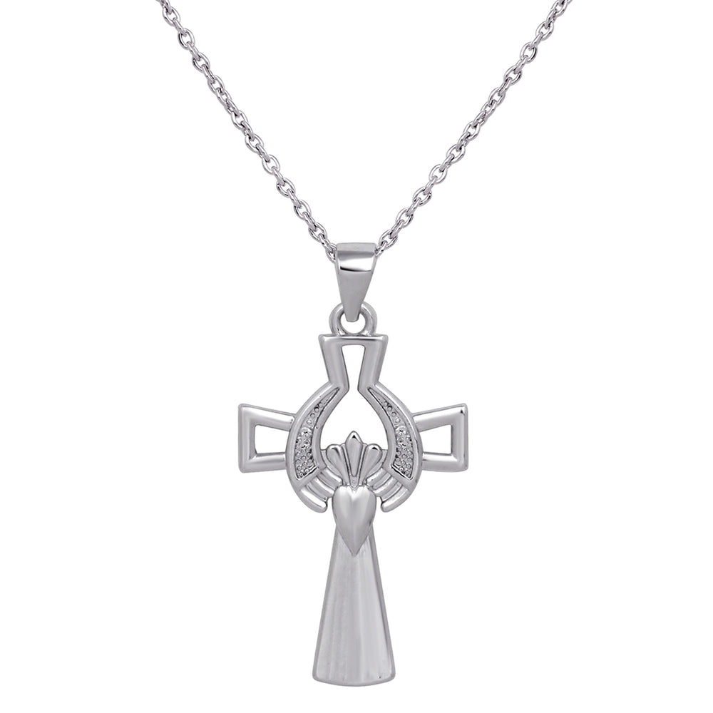 Rosegold Plated Infinity Cross Symbol Pendant Necklace
