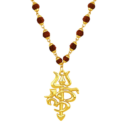 OM and Trishul Shaped Pendant with Chain