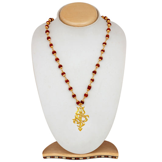 OM and Trishul Shaped Pendant with Chain