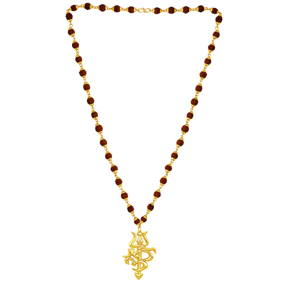 OM and Trishul Shaped Pendant with Chain