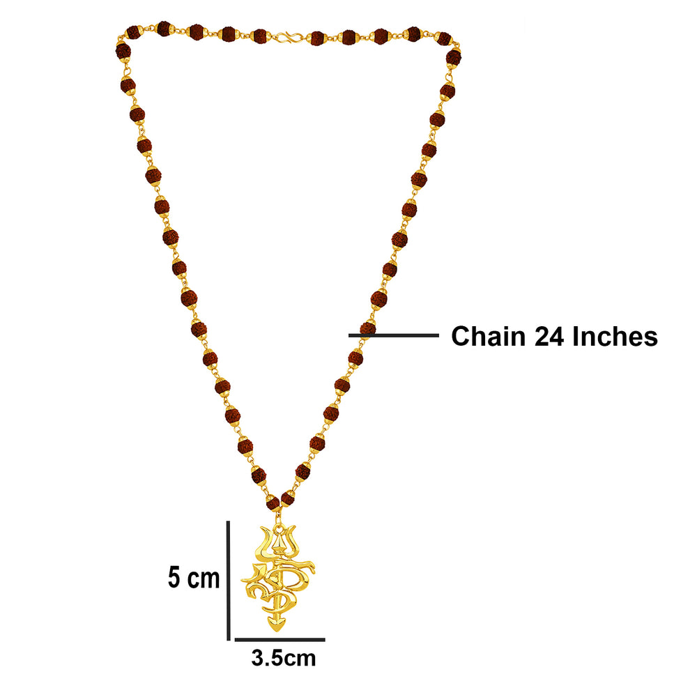 OM and Trishul Shaped Pendant with Chain