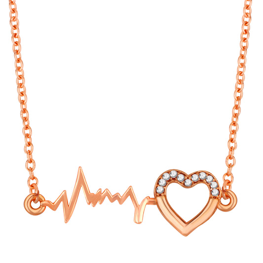 Heart and Heart Beat Necklace Pendant