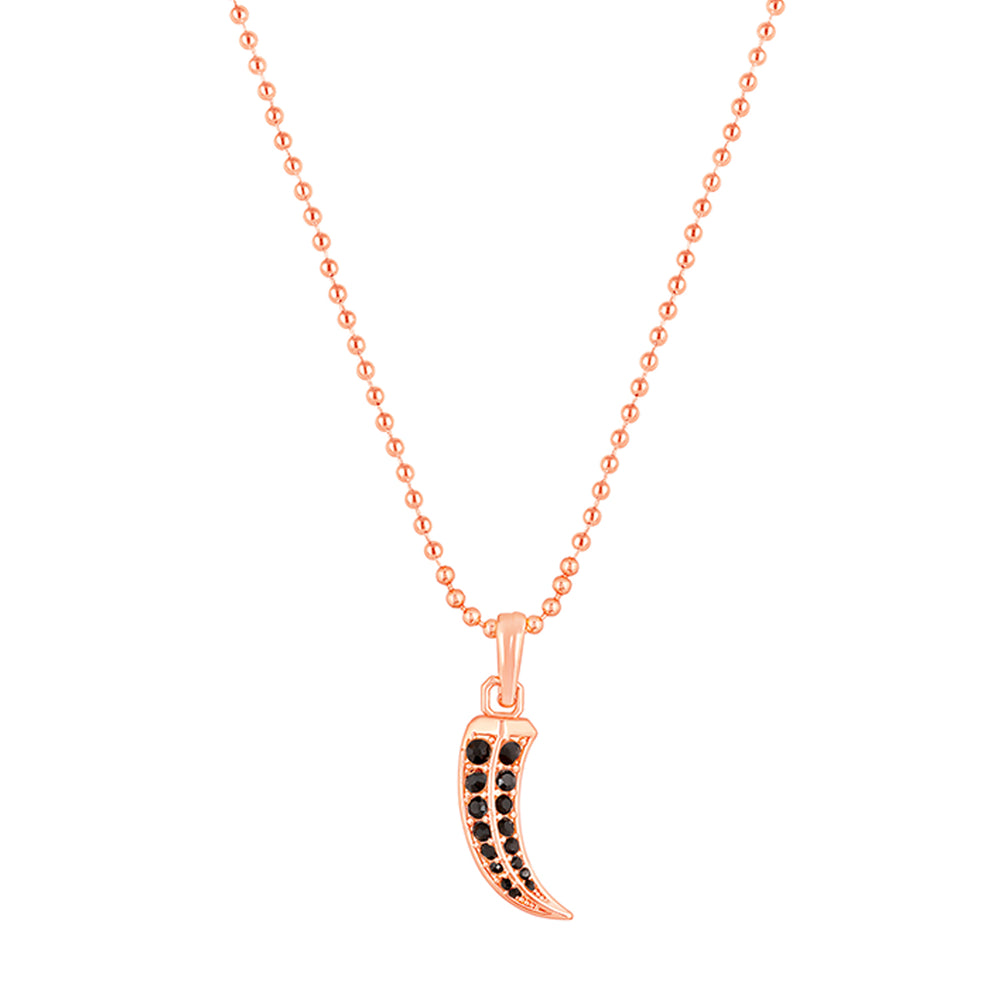 Claw Shaped Black Crystals Pendant With Chain