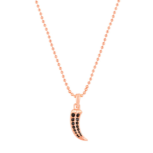Claw Shaped Black Crystals Pendant With Chain