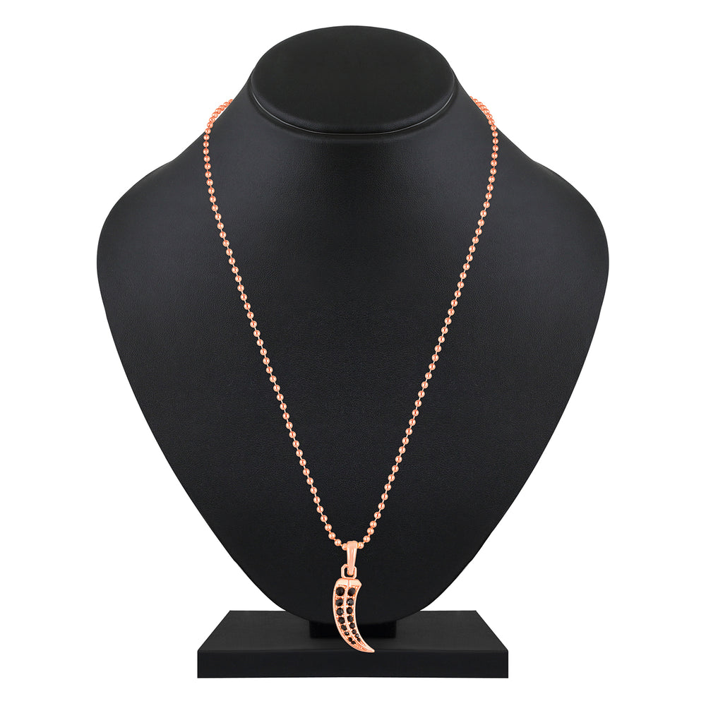 Claw Shaped Black Crystals Pendant With Chain