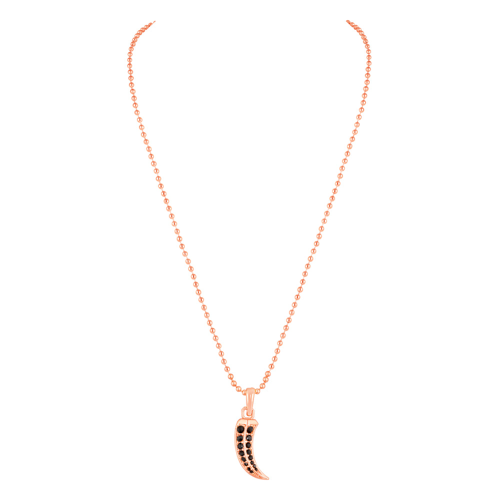 Claw Shaped Black Crystals Pendant With Chain