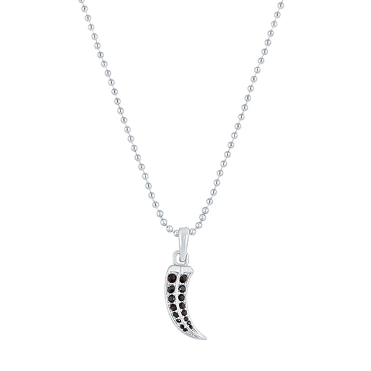 Claw Shaped Black Crystals Pendant With Chain