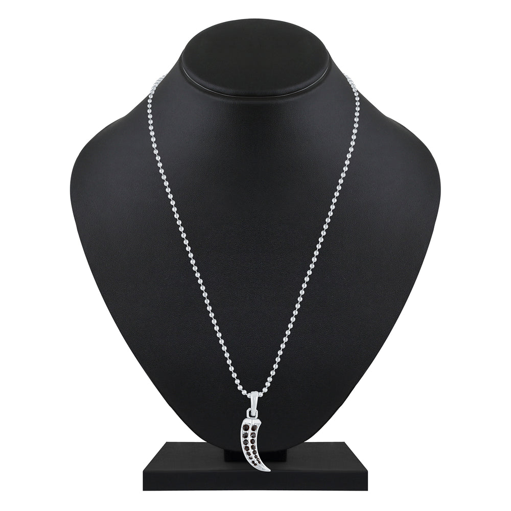 Claw Shaped Black Crystals Pendant With Chain