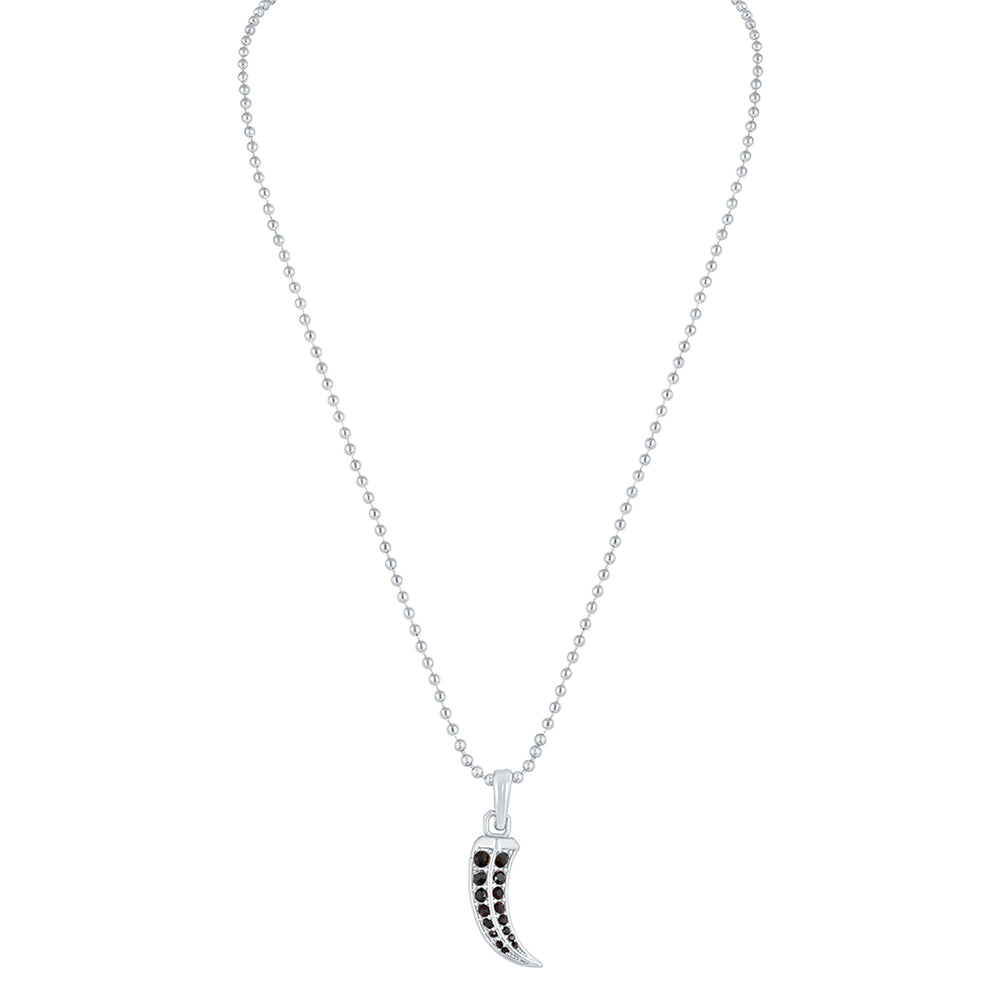 Claw Shaped Black Crystals Pendant With Chain