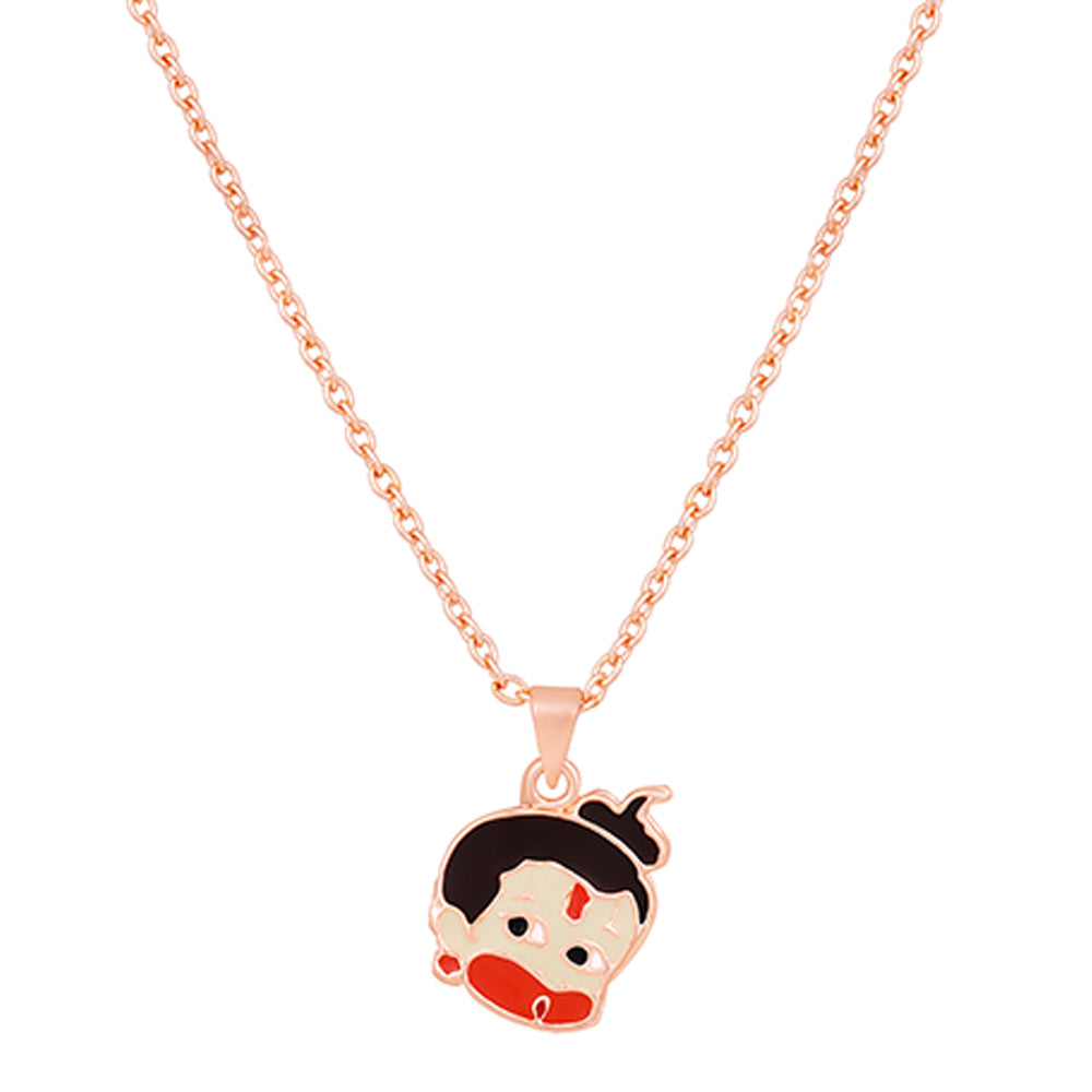 Meena Work Bal Hanuman Kids Pendant with Chain