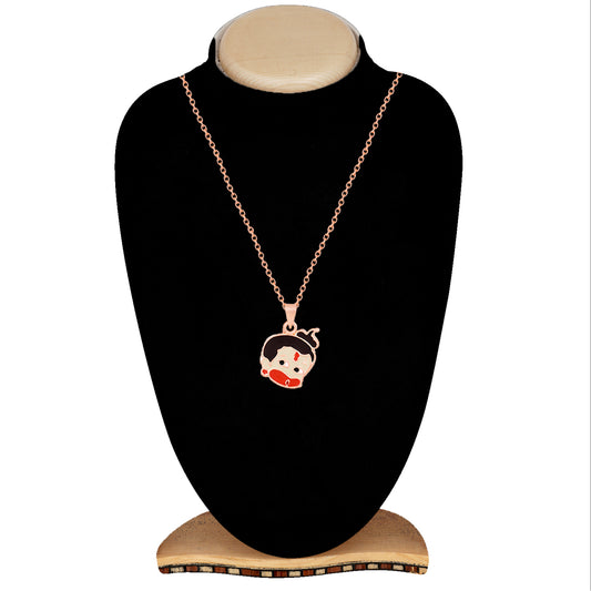 Meena Work Bal Hanuman Kids Pendant with Chain