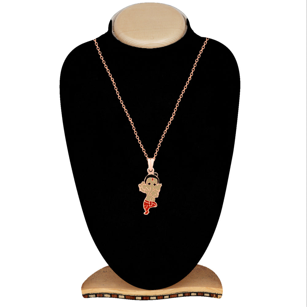 Meena Work Bal Ganesha Kids Pendant with Chain
