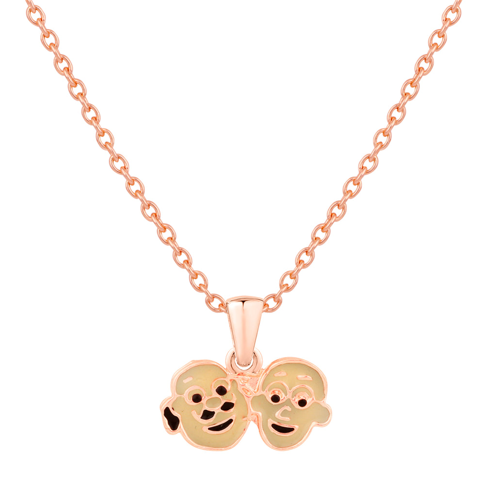 Cartoon Meenakari Work Enamel Pendant with Chain for Kids