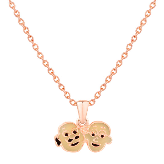 Cartoon Meenakari Work Enamel Pendant with Chain for Kids