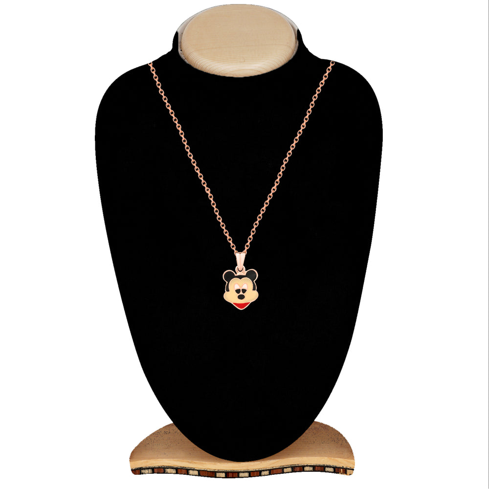 Cartoon Meenakari Work Enamel Pendant with Chain for Kids