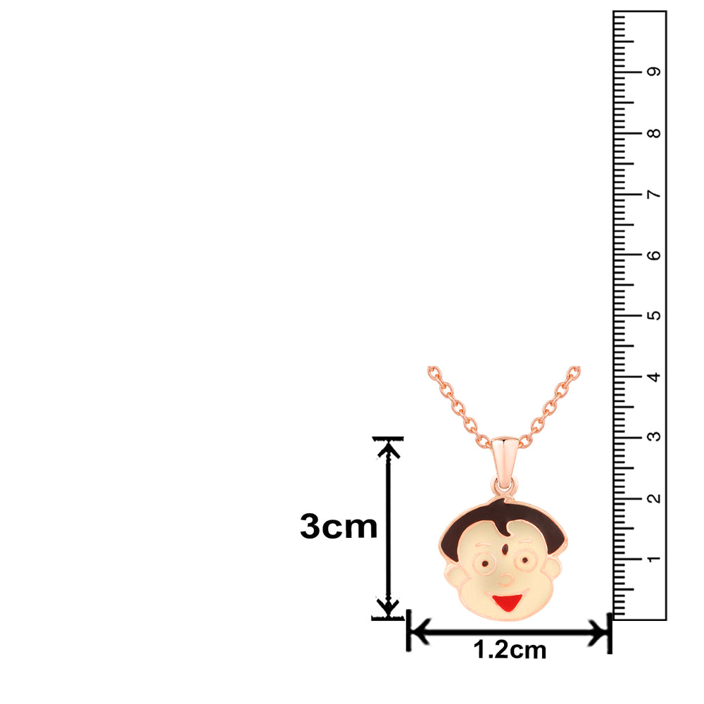 Cartoon Meenakari Work Enamel Pendant with Chain for Kids