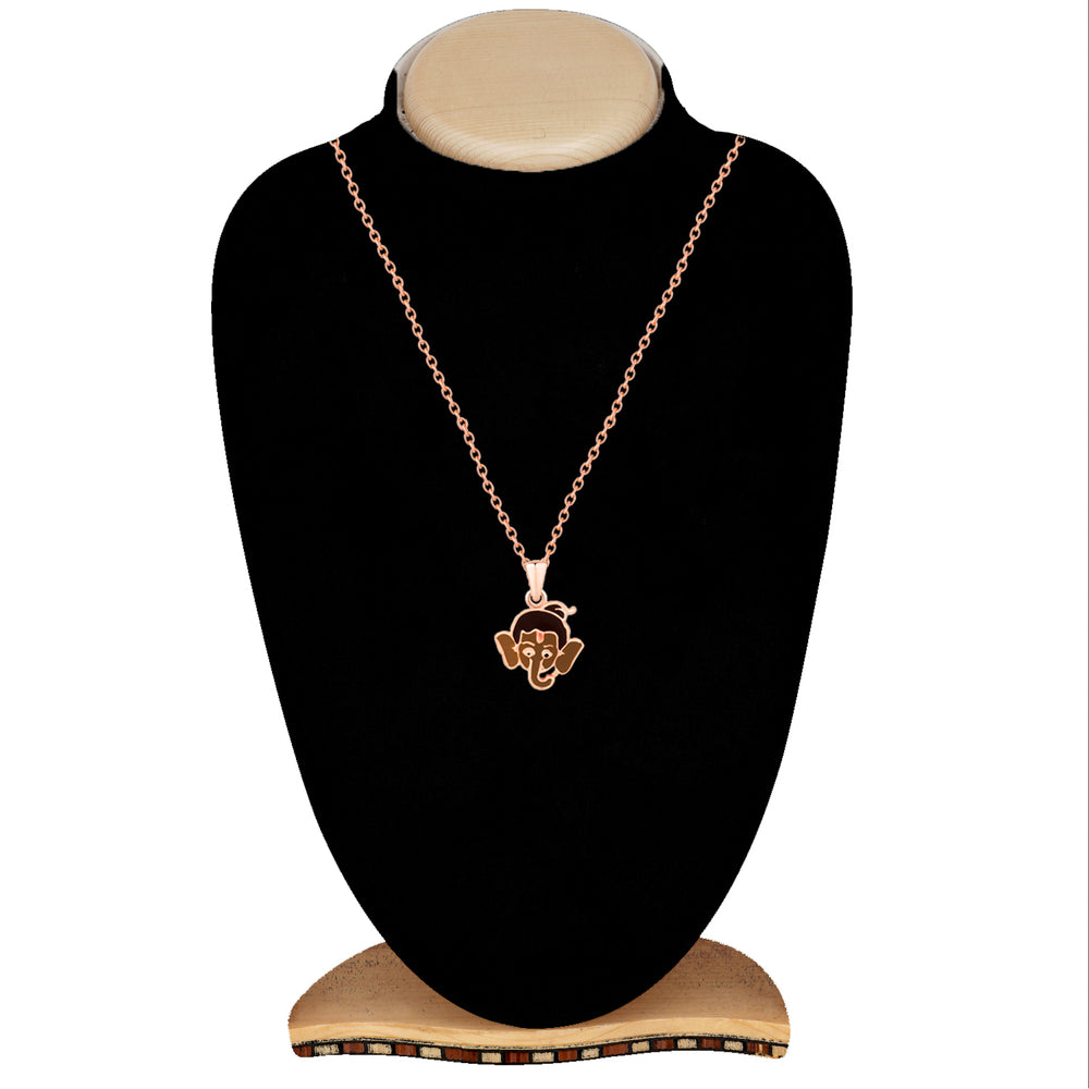 Meena Work Bal Ganesha Kids Pendant with Chain