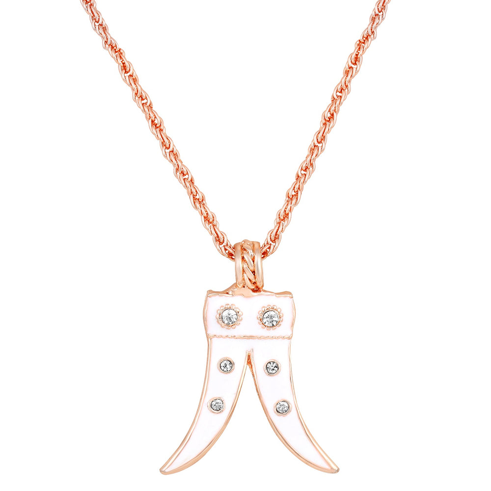Tiger Tooth Shaped Meena Enamel Pendant Necklace