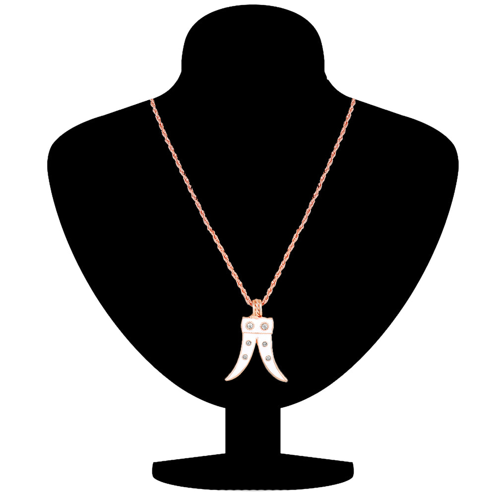 Tiger Tooth Shaped Meena Enamel Pendant Necklace