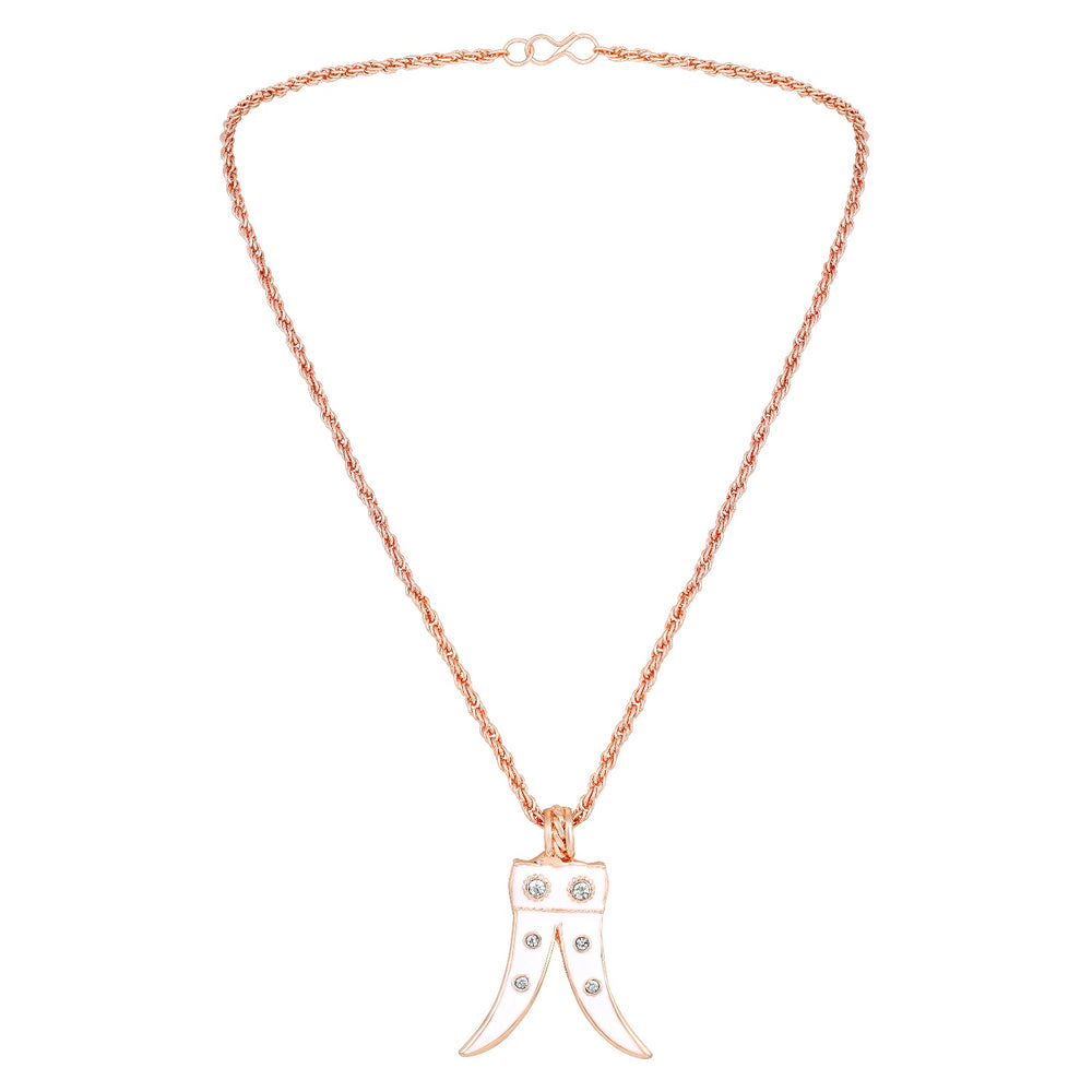 Tiger Tooth Shaped Meena Enamel Pendant Necklace
