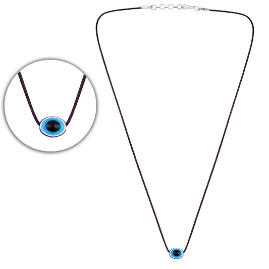 Evil Eye Unisex Necklace Pendant with Black Rope
