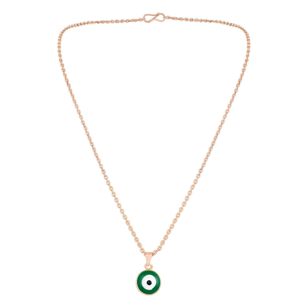 Meenakari Work Round Evil Eye Pendant with Chain
