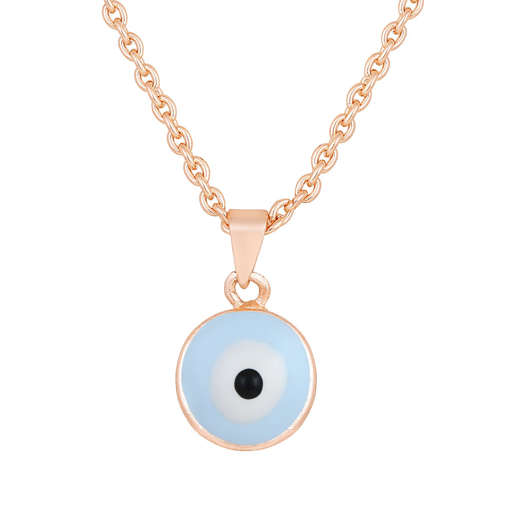 Meenakari Work Round Evil Eye Pendant with Chain