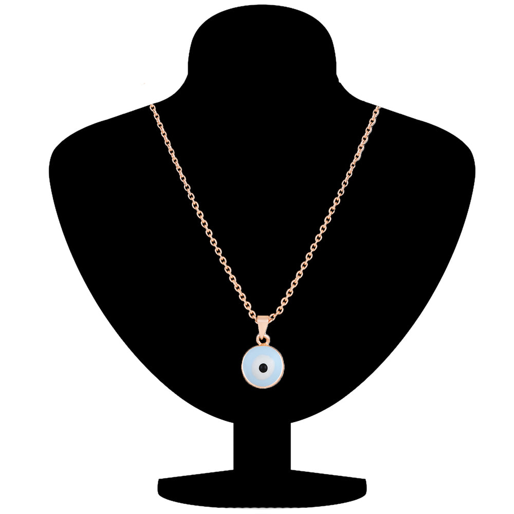 Meenakari Work Round Evil Eye Pendant with Chain