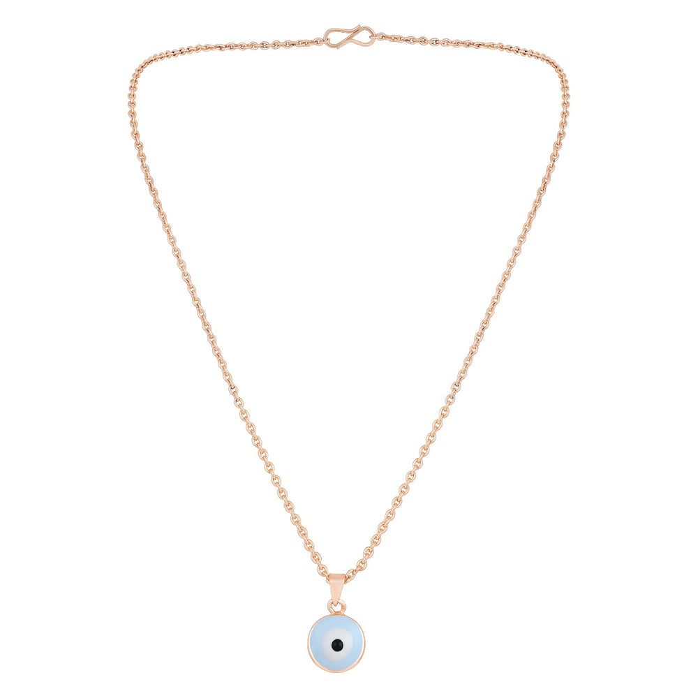 Meenakari Work Round Evil Eye Pendant with Chain