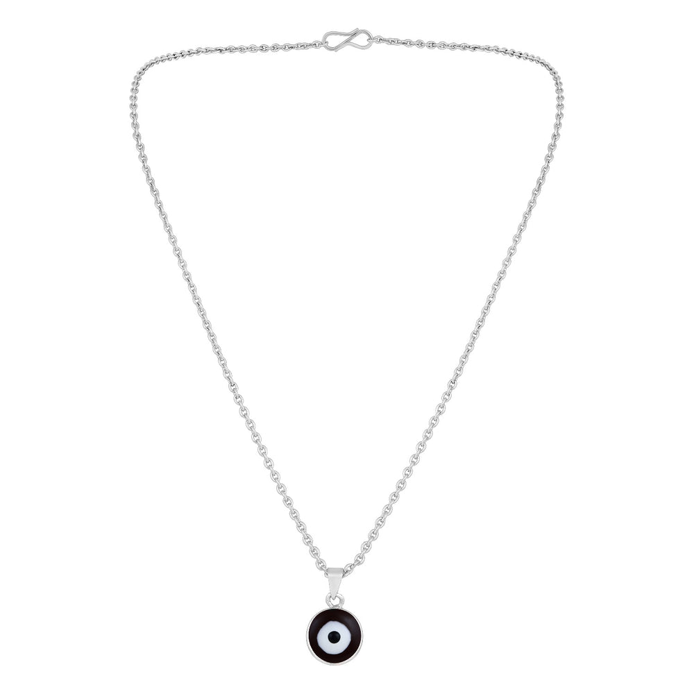 Meenakari Work Round Evil Eye Pendant with Chain