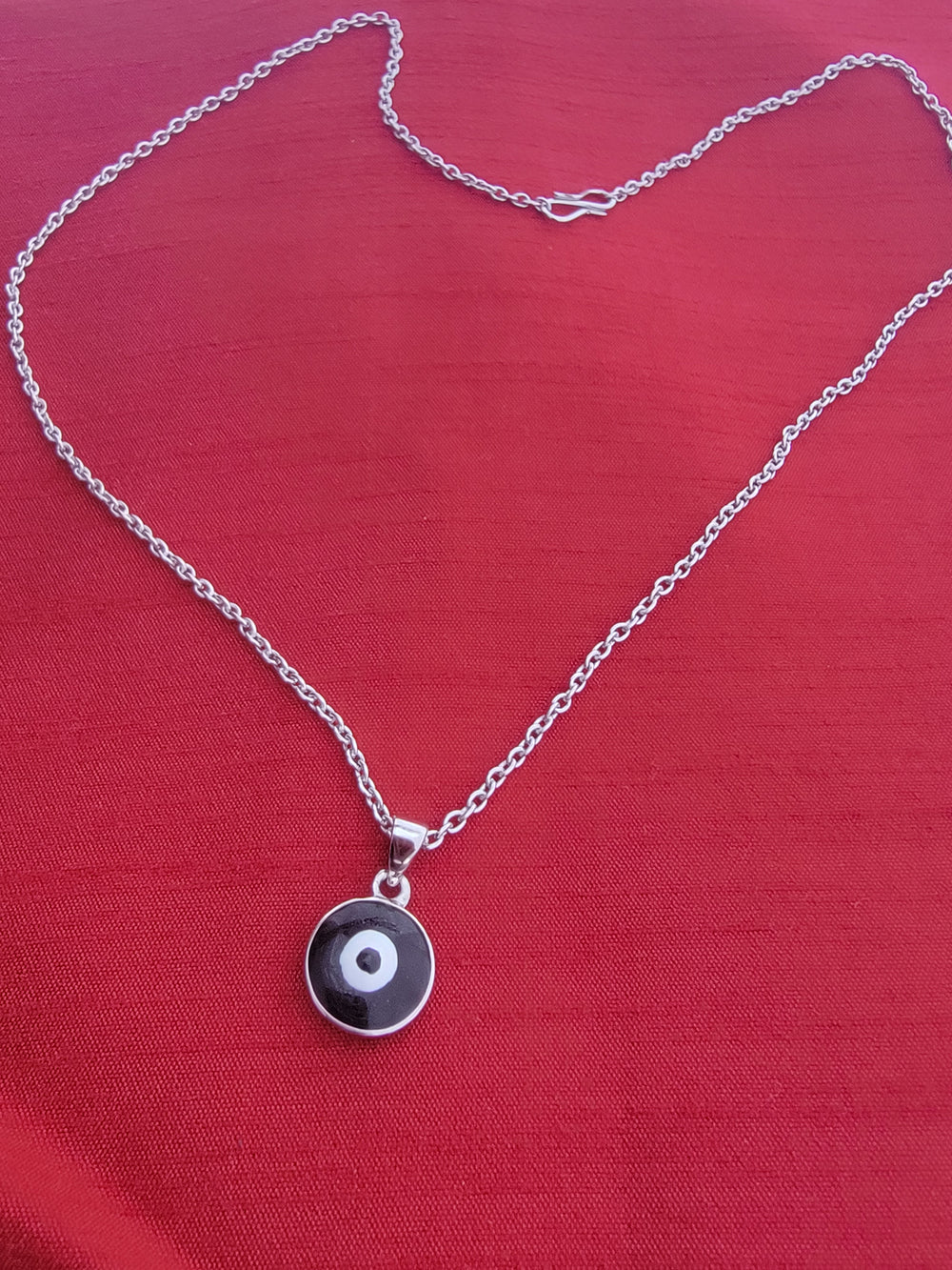 Meenakari Work Round Evil Eye Pendant with Chain