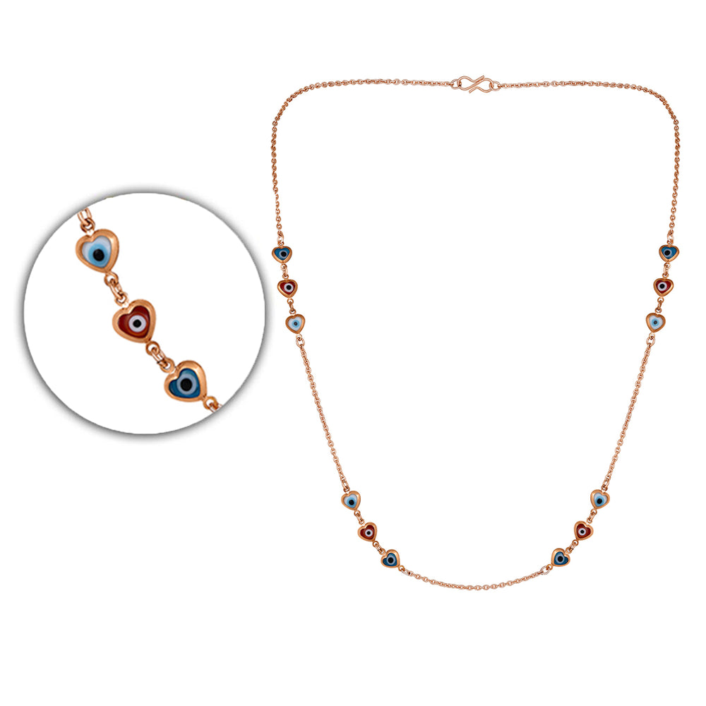 Multicolor Evil Eye and Heart Necklace