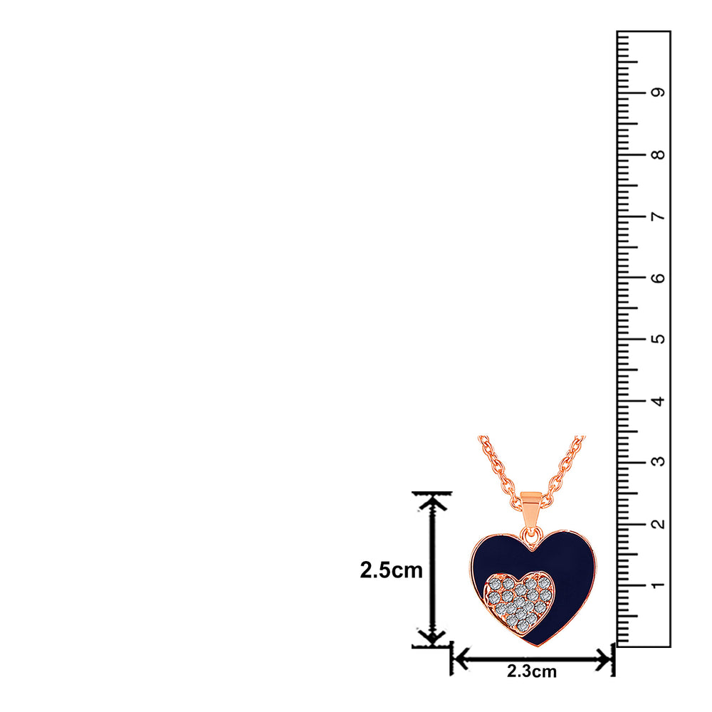 Red Meenakari Work and Crystals Dual Heart Necklace Pendant