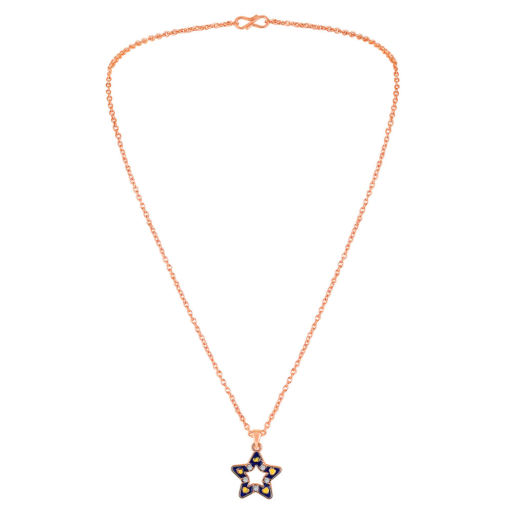 Red Meenakari Work and Crystals Star Necklace Pendant