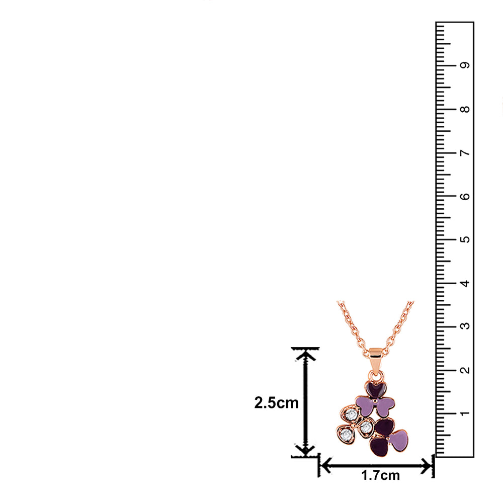 Red and Pink Meenakari Work and Crystals Floral Necklace Pendant