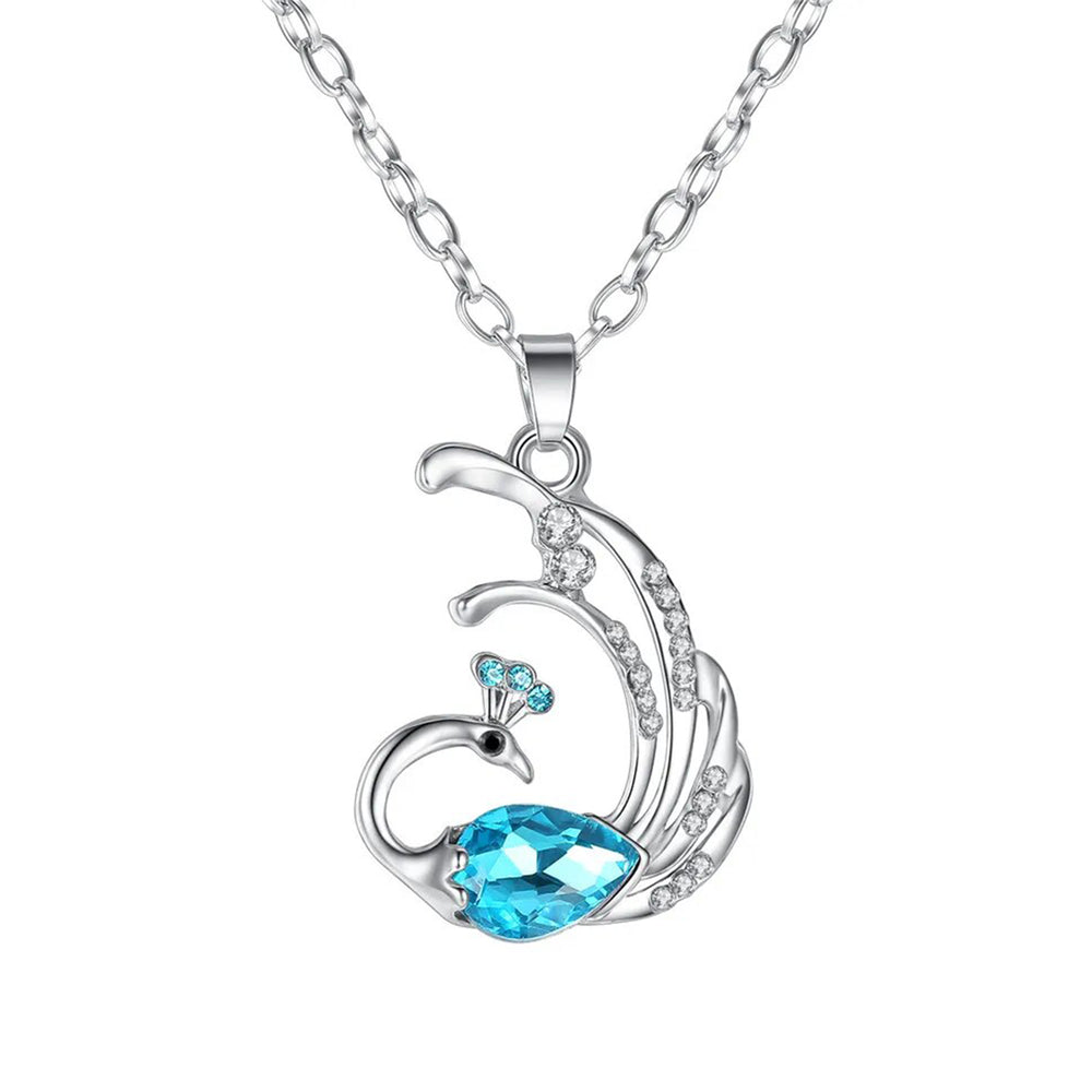 Dancing Peacock-Shaped Pendant Necklace
