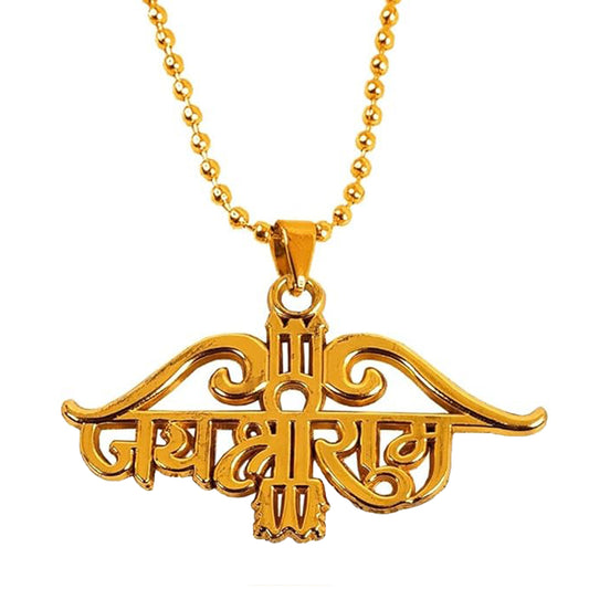 Jai Shri Ram Pendant Locket Necklace & Teen Baan Dhanush with Ball Chain