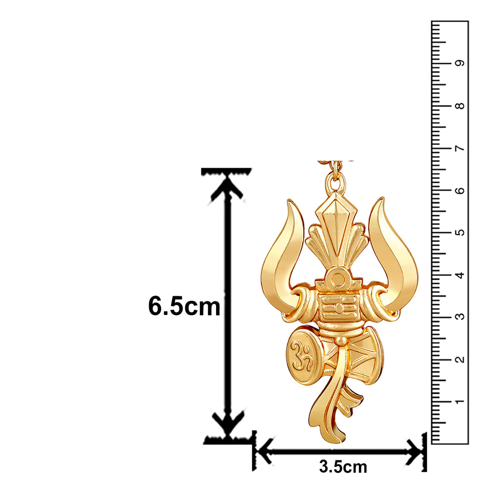 Lord Shiva Trishul & Damroo Pendant with Mala