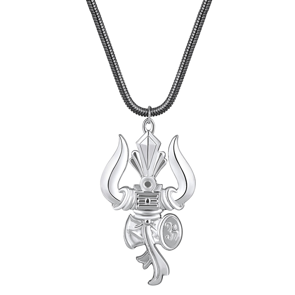 Lord Shiva Trishul & Damroo Pendant with Mala