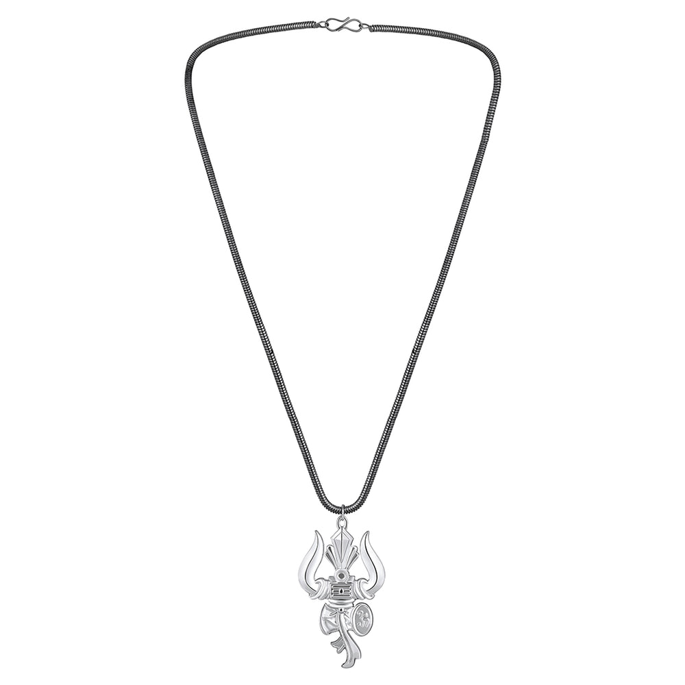 Lord Shiva Trishul & Damroo Pendant with Mala