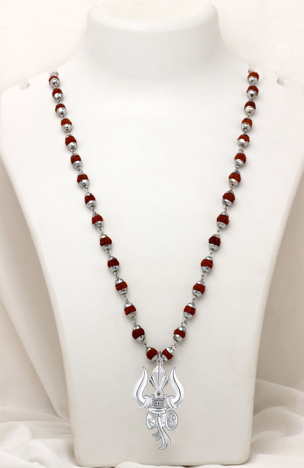 Lord Shiva Trishul & Damroo Pendant with Mala