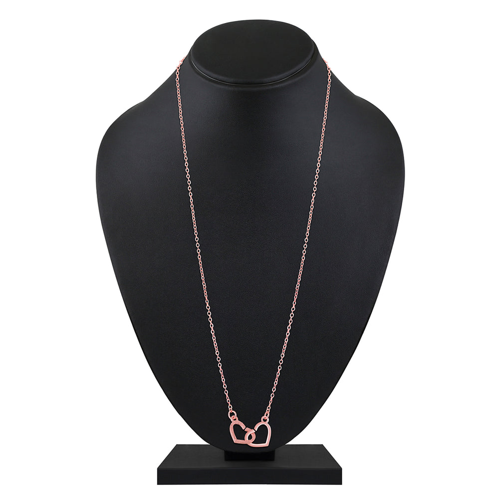 Dual Heart Link Pendant Necklace