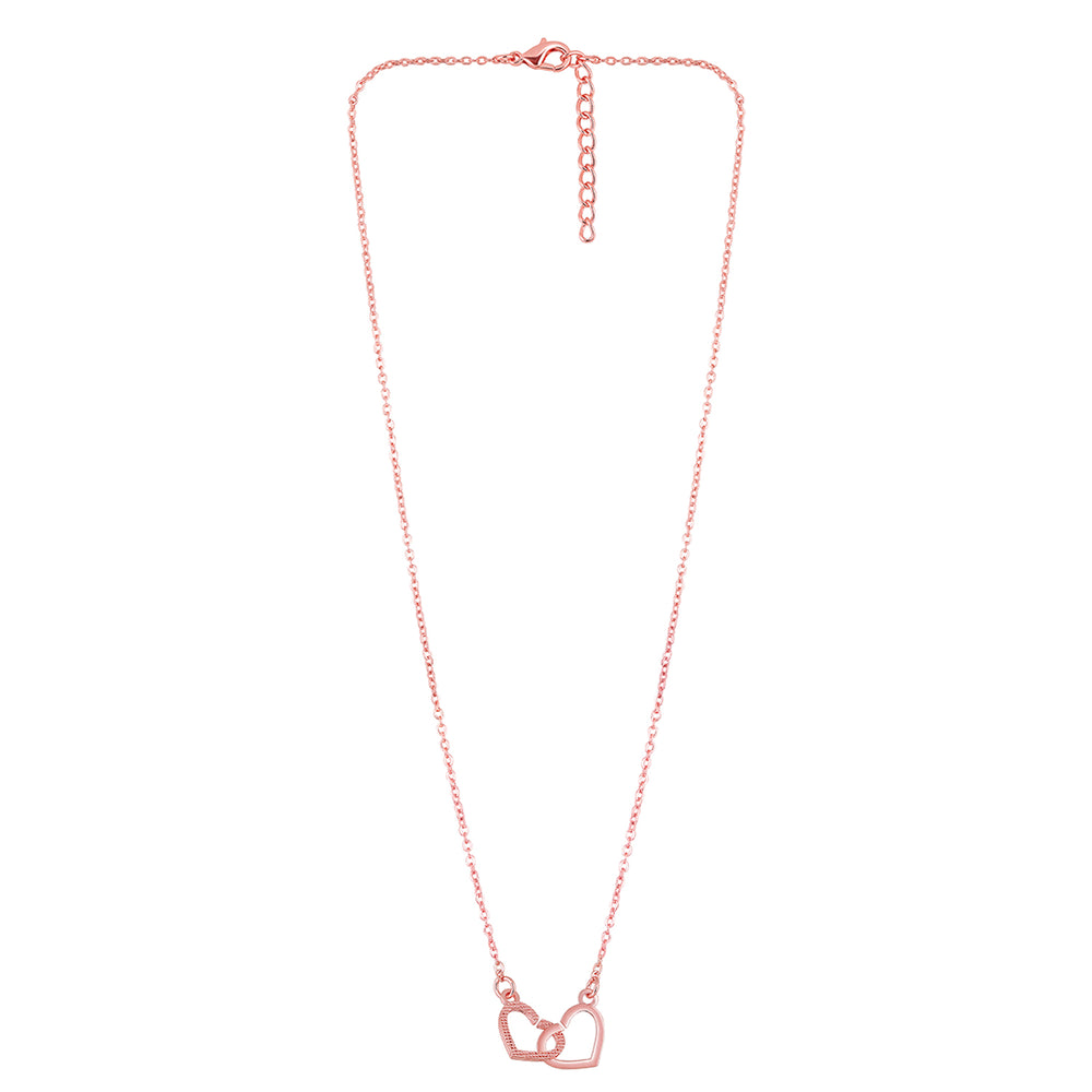 Dual Heart Link Pendant Necklace