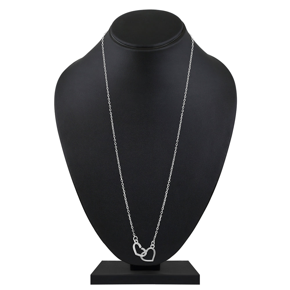 Dual Heart Link Pendant Necklace