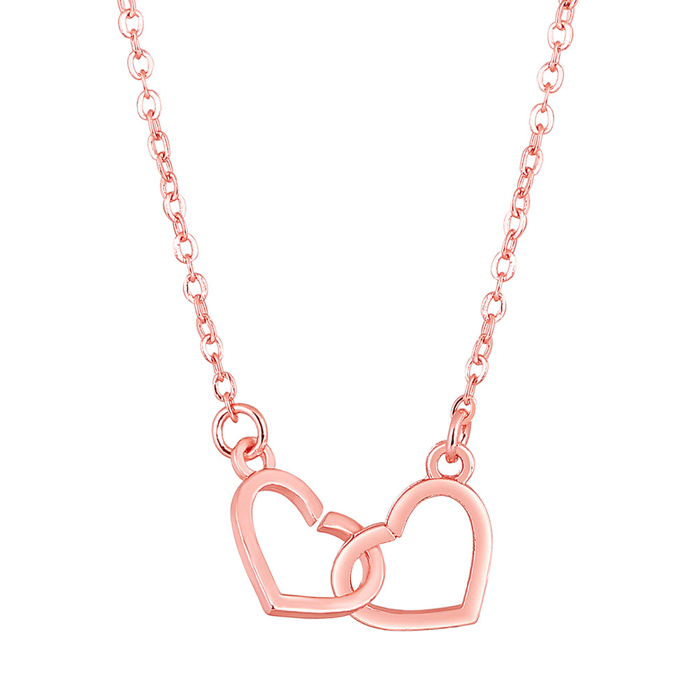 Dual Heart Link Pendant Necklace