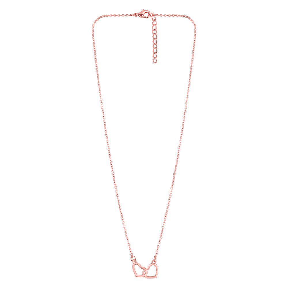 Dual Heart Link Pendant Necklace