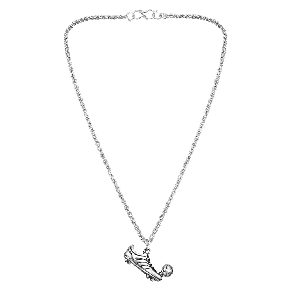 Antique Silver Colored Football and Studs Pendent