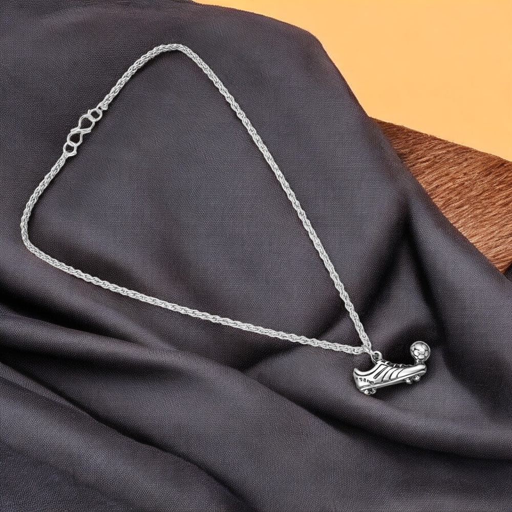 Antique Silver Colored Football and Studs Pendent